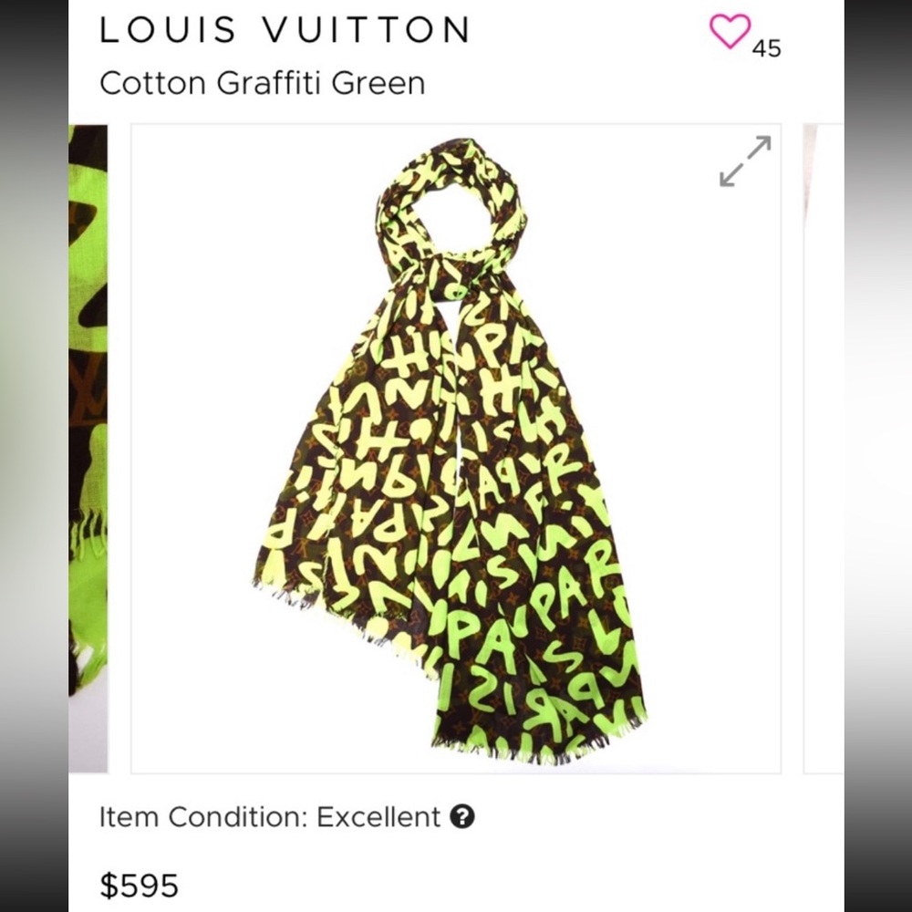 lv original graffiti scarf